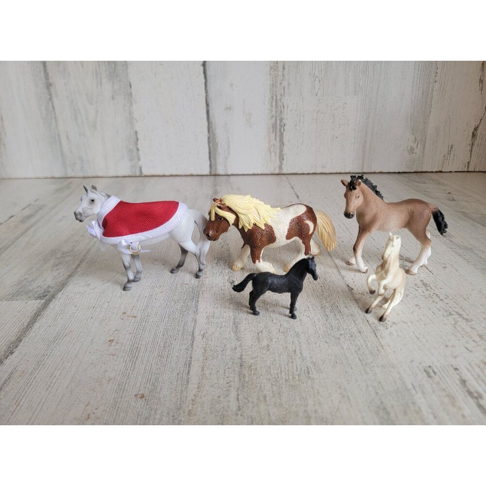 Mini farm horses‎ play animal toy set figure variety